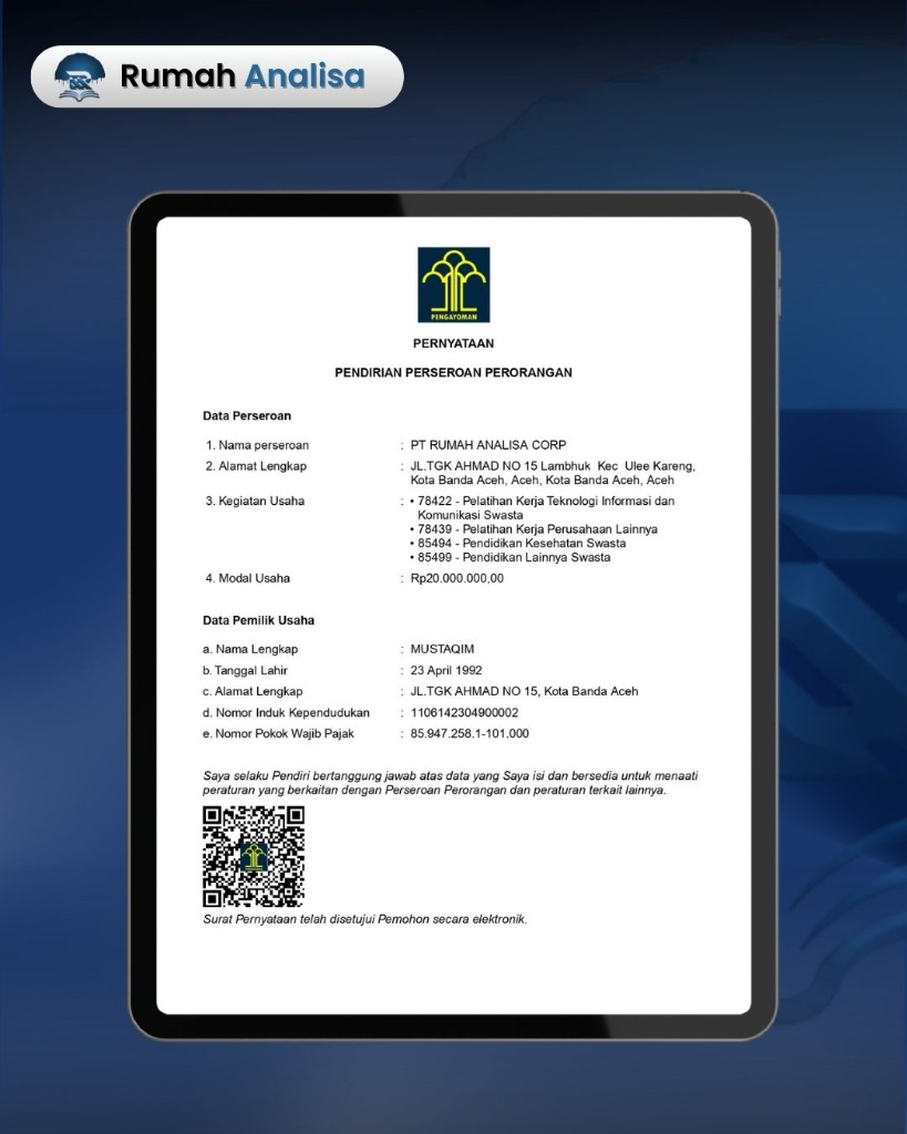 Pernyataan Pendirian Perseroan